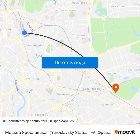 Москва Ярославская (Yaroslavsky Station) to Фрезер map