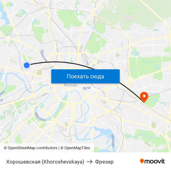 Хорошевская (Khoroshevskaya) to Фрезер map