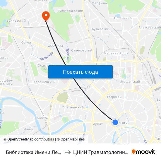 Библиотека Имени Ленина (Biblioteka Imeni Lenina) to ЦНИИ Травматологии и Ортопедии им. Приорова map