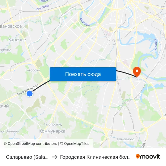 Саларьево (Salaryevo) to Городская Клиническая больница 85 map