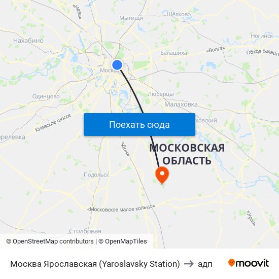 Москва Ярославская (Yaroslavsky Station) to адп map