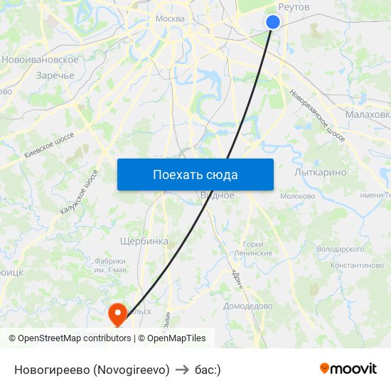 Новогиреево (Novogireevo) to бас:) map