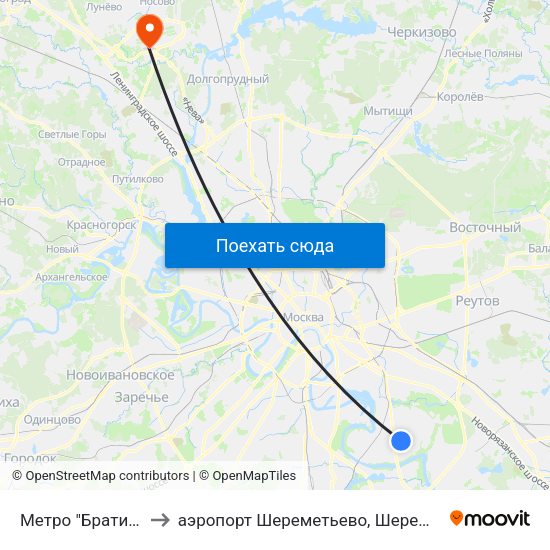 Метро "Братиславская" to аэропорт Шереметьево, Шереметьево терминал D map