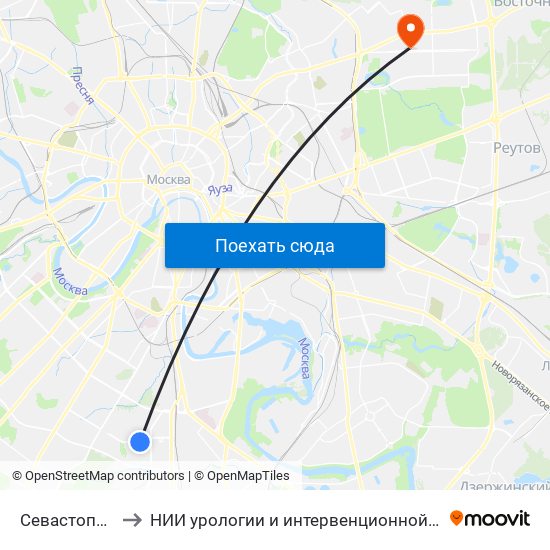 Севастопольская (Sevastopolskaya) to НИИ урологии и интервенционной радиологии им. Н.А. Лопаткина. Отделение уронефрологии и гемодиализа map
