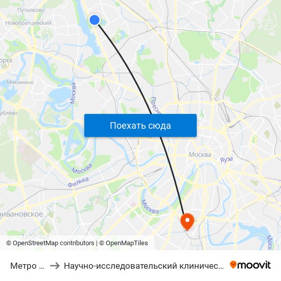Метро Речной вокзал to Научно-исследовательский клинический институт оториноларингологии имени Л.И. Свержевского map