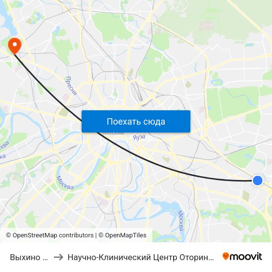 Выхино (Vykhino) to Научно-Клинический Центр Оториноларингологии Фмба России map
