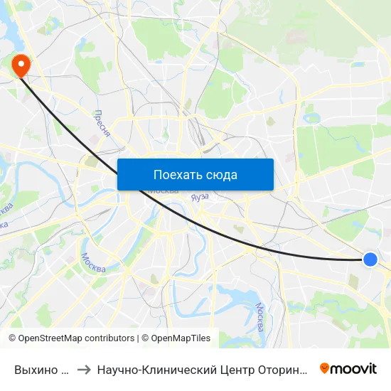 Выхино (Vykhino) to Научно-Клинический Центр Оториноларингологии Фмба России map