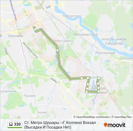 330 Bus Line Map