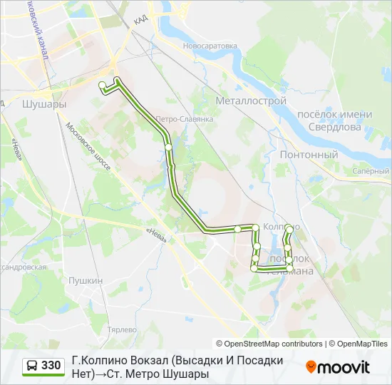 330 Bus Line Map