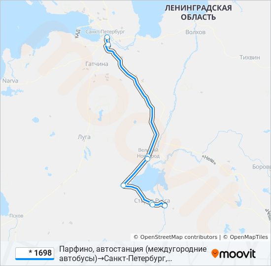 Расстояние между Санкт-Петербургом и Старой Руссой