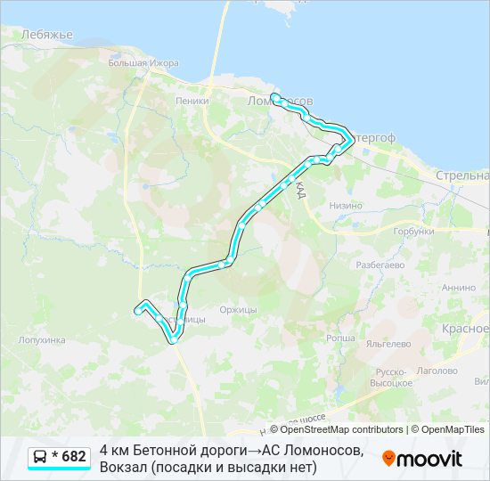 Автобус * 682: карта маршрута
