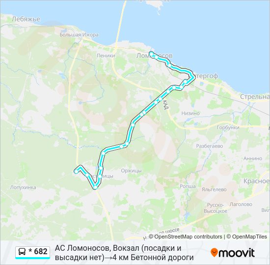 Автобус * 682: карта маршрута