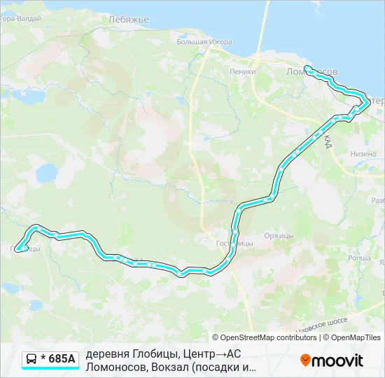 * 685А Bus Line Map