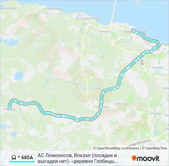 * 685А Bus Line Map