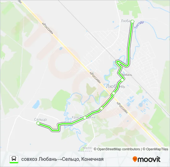 * 6 (ТОСНЕНСКИЙ РАЙОН) Bus Line Map
