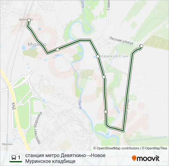 1 Bus Line Map