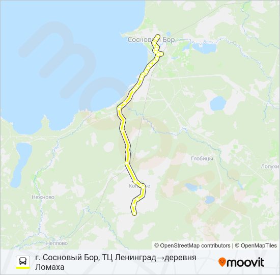 Автобус * 677А (ЛОМОНОСОВСКИЙ РАЙОН): карта маршрута