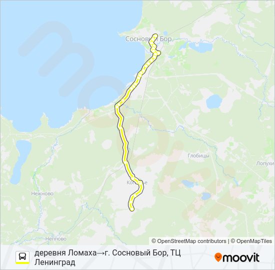 Автобус * 677А (ЛОМОНОСОВСКИЙ РАЙОН): карта маршрута
