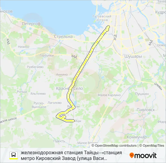 * 546 (ЛОМОНОСОВСКИЙ РАЙОН) Bus Line Map