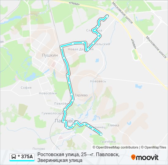  * 375А: карта маршрута