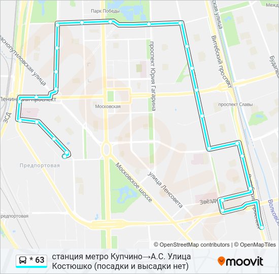 Автобус * 63: карта маршрута