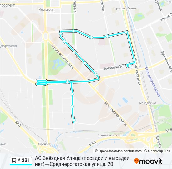 Автобус * 231: карта маршрута