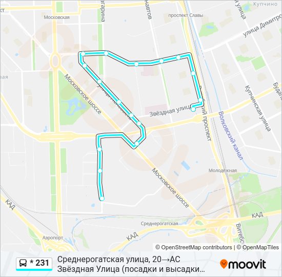 Автобус * 231: карта маршрута