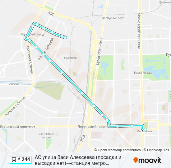 Автобус * 244: карта маршрута