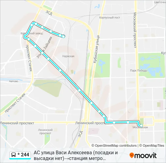 Автобус * 244: карта маршрута