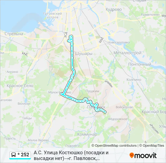 * 252 Bus Line Map
