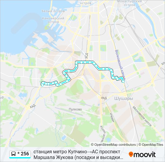 * 256 Bus Line Map