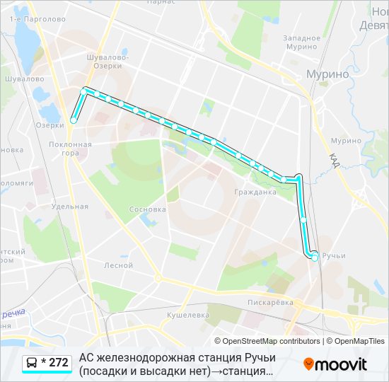 Автобус * 272: карта маршрута