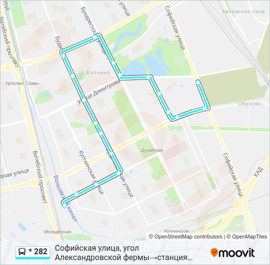 Автобус * 282: карта маршрута