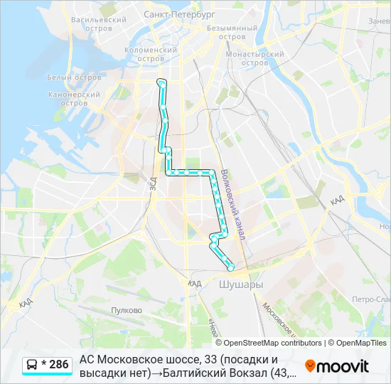 * 286 Bus Line Map