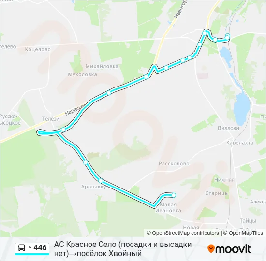 * 446 Bus Line Map