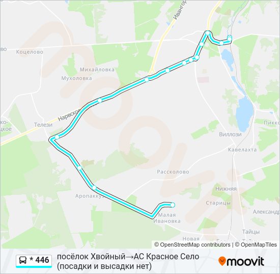 Автобус * 446: карта маршрута