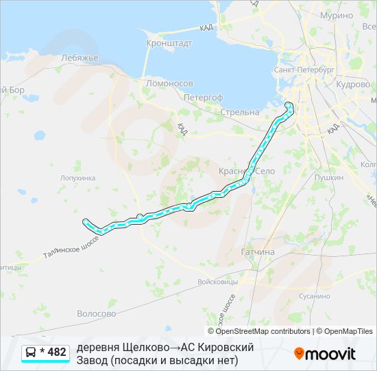 Автобус * 482: карта маршрута