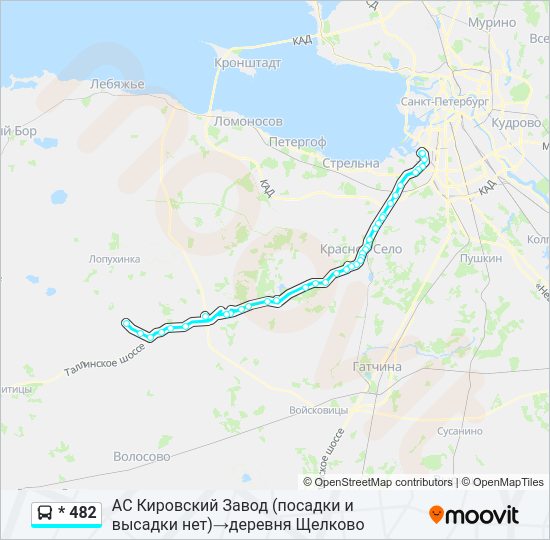 Автобус * 482: карта маршрута