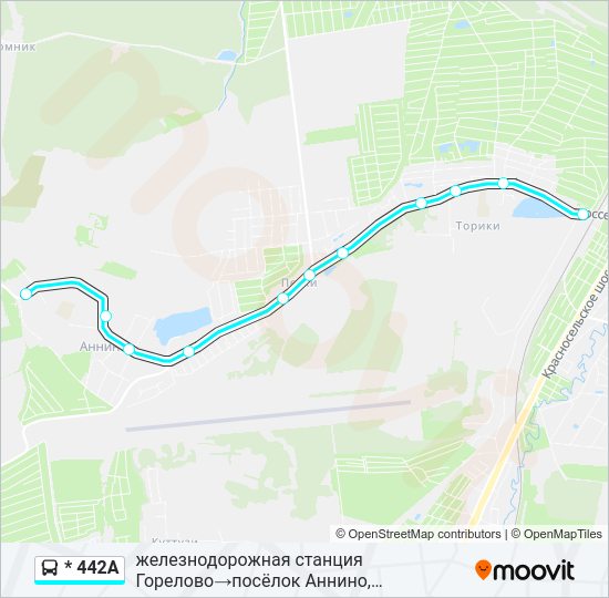 Автобус * 442А: карта маршрута