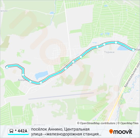 Автобус * 442А: карта маршрута