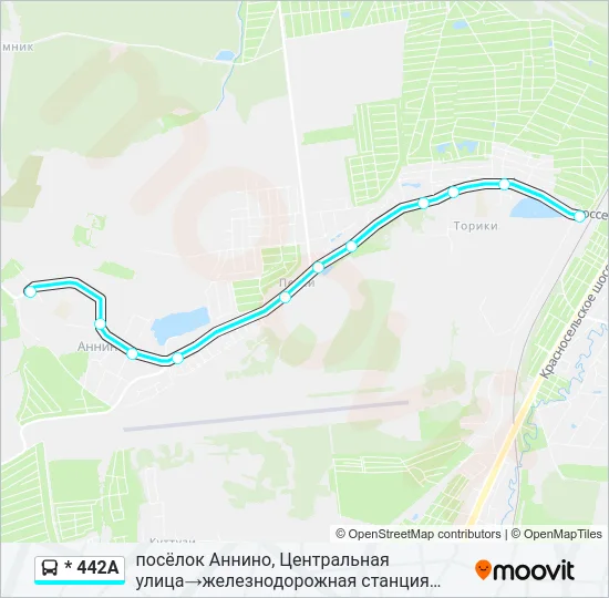 * 442А Bus Line Map