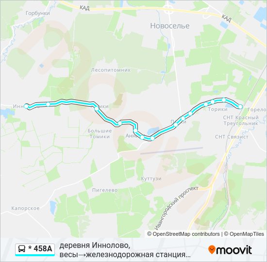 Автобус * 458А: карта маршрута