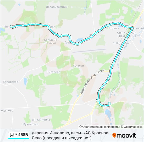 Автобус * 458Б: карта маршрута