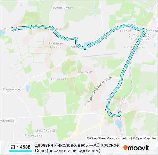 * 458Б Bus Line Map