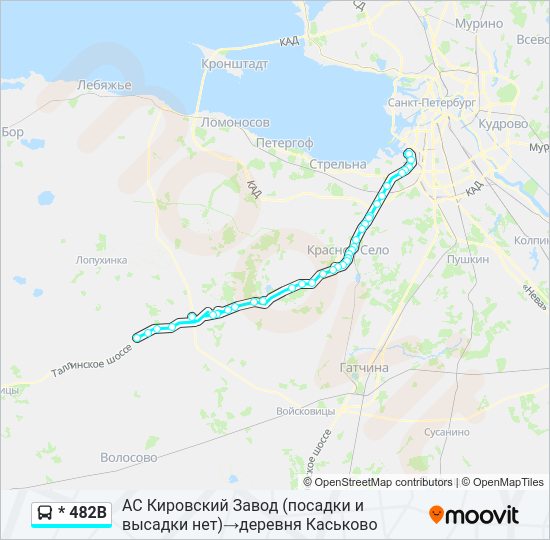 Автобус * 482В: карта маршрута