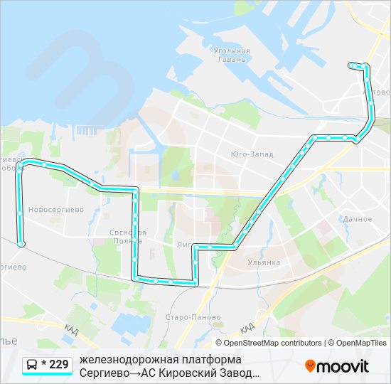 Автобус * 229: карта маршрута