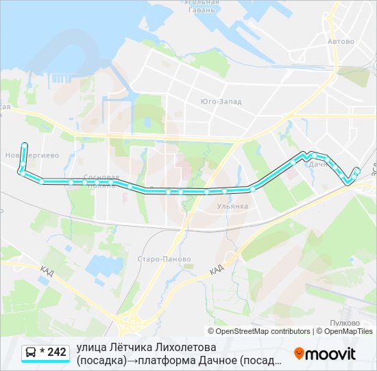 Автобус * 242: карта маршрута