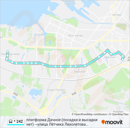 Автобус * 242: карта маршрута