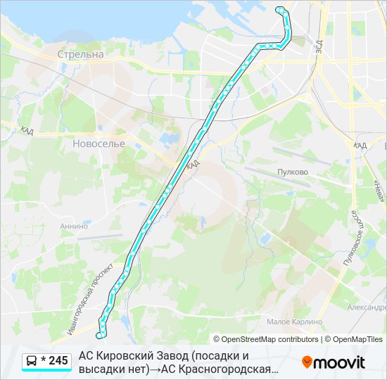 Автобус * 245: карта маршрута