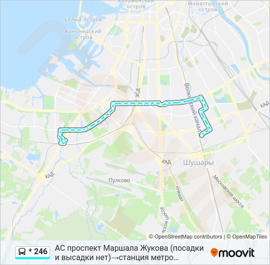Автобус * 246: карта маршрута